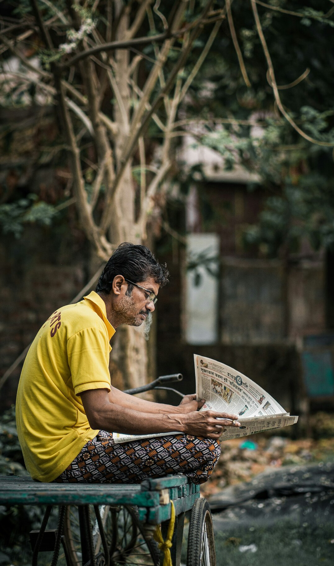 detective reading old papers