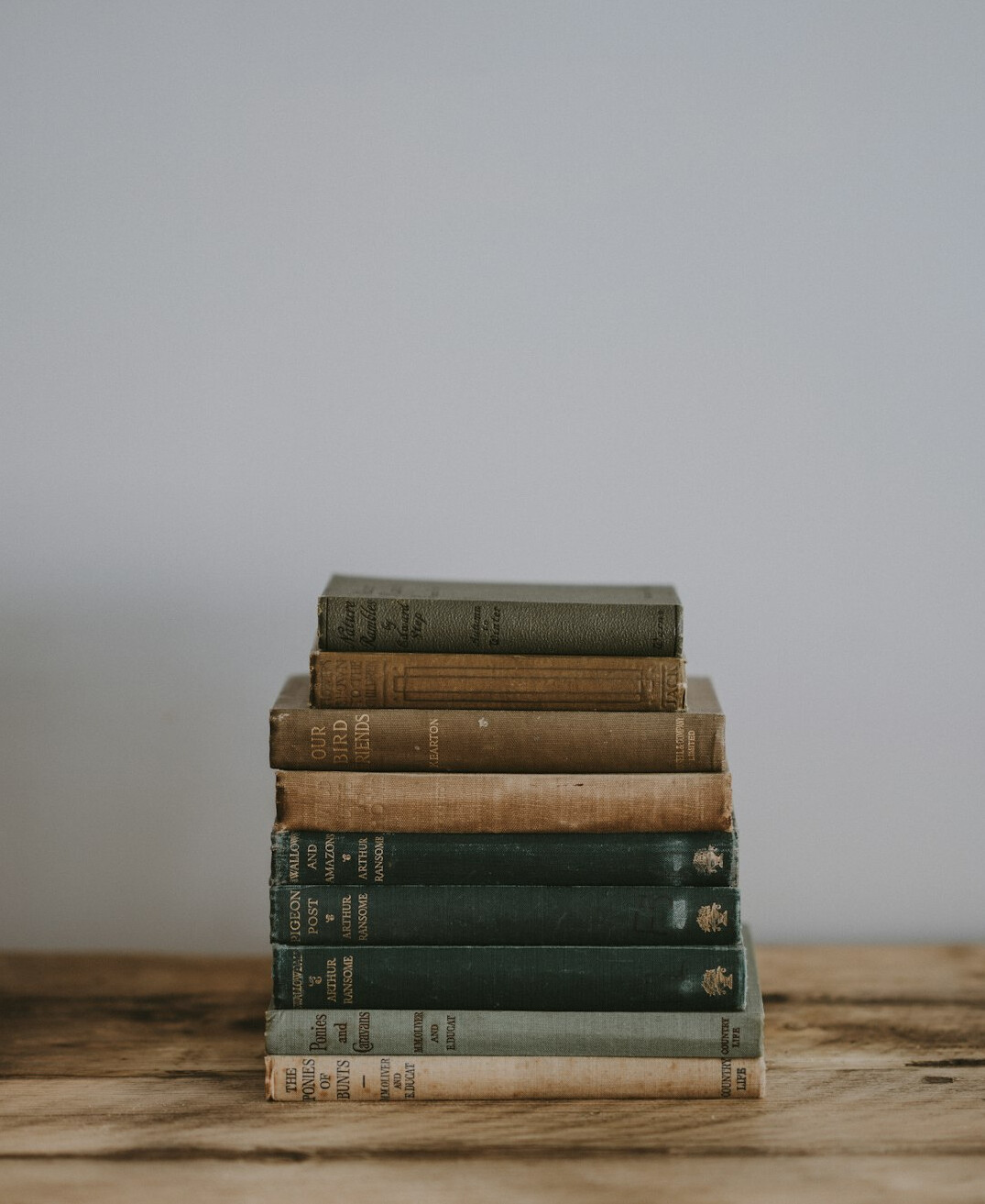 stack of mystery books